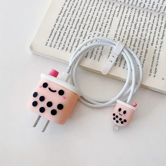 Boba Pearl Milk Tea iPhone Charger Cover Cable Protectors P57 - Picture 2 of 4